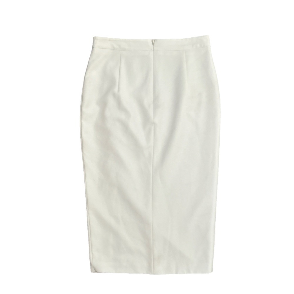 Bardot Off White Pencil Skirt US 6 Midi Studded Slit Detail Party Evening Work - Picture 5 of 7